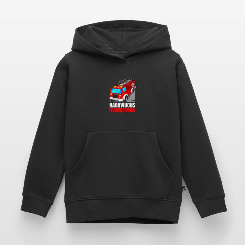 Young firefighter fire brigade fire engine Kids Premium Organic Hoodie