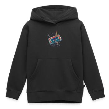Lieder aufnehmen Radio Kassettenrecorder Kassette - Kinder Premium Organic Hoodie - Schwarz - Vorne - AI Model Kid Male (0cm)
