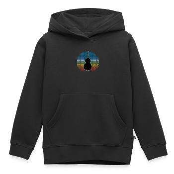 Contrebasse - Sweat Premium à capuche enfant bio - noir - Devant - AI Model Kid Male (0cm)