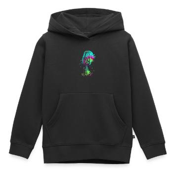 Microphone Je suis chanteur Je suis chanteur Chanter - Sweat Premium à capuche enfant bio - noir - Devant - AI Model Kid Male (0cm)