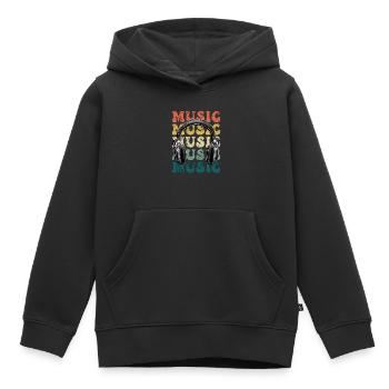 Casque de musique Disco Club DJ Festival - Sweat Premium à capuche enfant bio - noir - Devant - AI Model Kid Male (0cm)