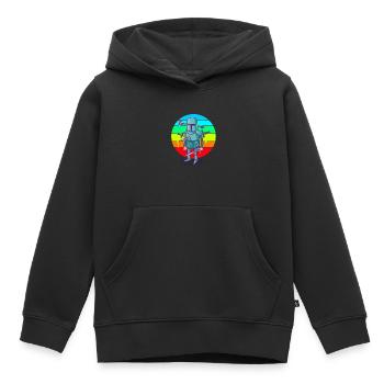 Cartoon Knight Sunset - Sweat Premium à capuche enfant bio - noir - Devant - AI Model Kid Male (0cm)