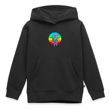 Cartoon Knight Sunset - Sweat Premium à capuche enfant bio - noir - Devant - AI Model Kid Male (0cm)