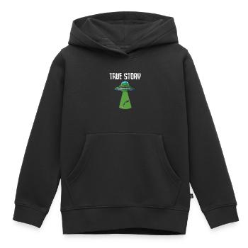 Leg surgery wheelchair lost leg - Kids Premium Organic Hoodie - black - Front - AI Model Kid Male (0cm)