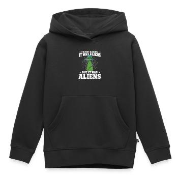 Leg surgery wheelchair lost leg - Kids Premium Organic Hoodie - black - Front - AI Model Kid Male (0cm)