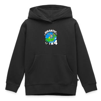 4ème B-Day Party gigantesque à 4 ans d’anniversaire - Sweat Premium à capuche enfant bio - noir - Devant - AI Model Kid Male (0cm)