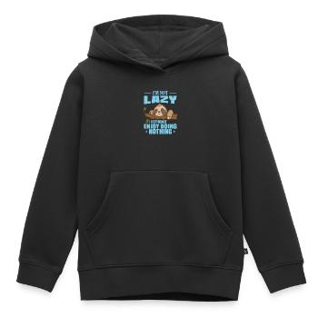 Je ne suis pas paresseux, j’aime vraiment ne rien faire - Sweat Premium à capuche enfant bio - noir - Devant - AI Model Kid Male (0cm)