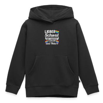 LGBTQ Gay Pride Regenbogen Lieber Schwul Und - Kinder Premium Organic Hoodie - Schwarz - Vorne - AI Model Kid Male (0cm)