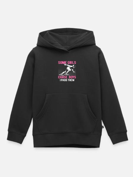 Schlittenhundeschlittenfahrt Schlittenhunderennen - Kinder Premium Organic Hoodie - Schwarz