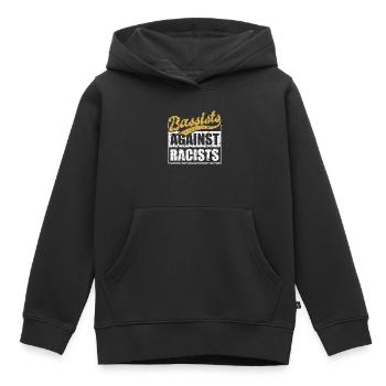 Bassistes contre racistes Bassistes contre droite - Sweat Premium à capuche enfant bio - noir - Devant - AI Model Kid Male (0cm)