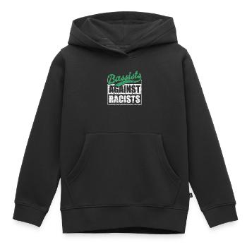 Bassistes contre racistes Bassistes contre droite - Sweat Premium à capuche enfant bio - noir - Devant - AI Model Kid Male (0cm)