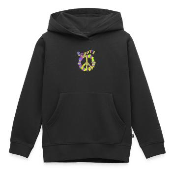 Hippie - Sweat Premium à capuche enfant bio - noir - Devant - AI Model Kid Male (0cm)