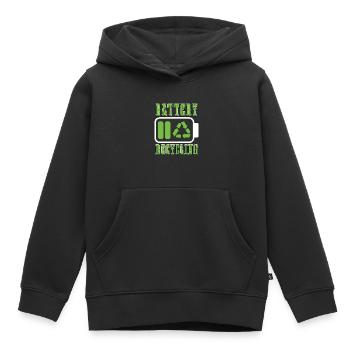 Recyclage Recyclage des piles Conservation Recycleur - Sweat Premium à capuche enfant bio - noir - Devant - AI Model Kid Male (0cm)