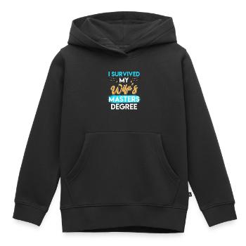 Survécu Ma femme a une maîtrise - Sweat Premium à capuche enfant bio - noir - Devant - AI Model Kid Male (0cm)