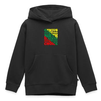 Genius By Birth Slacker By Choice 12 - Kids Premium Organic Hoodie - black - Front - AI Model Kid Male (0cm)