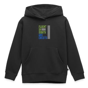 Fluent In Debits And Credits - Accountant Funny - Kids Premium Organic Hoodie - black - Front - AI Model Kid Male (0cm)