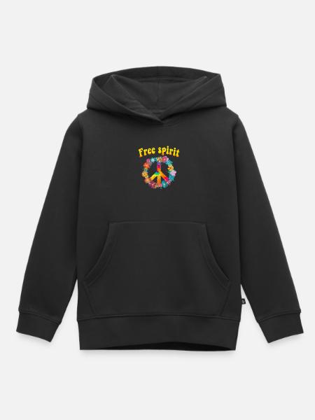 Hippie - Kinder Premium Organic Hoodie - Schwarz