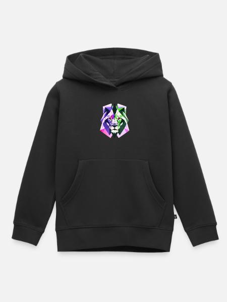Polygon Löwe - Kinder Premium Organic Hoodie - Schwarz