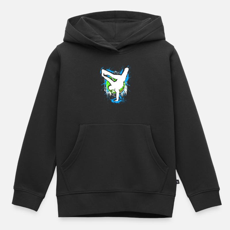 Breakdance - Breakdancer - Breakdancing - BBoy - Sweat Premium à capuche enfant bio - noir