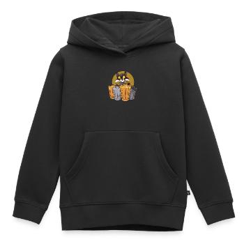 Raccoon drums with trash cans - raccoon - Kids Premium Organic Hoodie - black - Front - AI Model Kid Male (0cm)