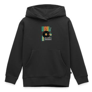 Retro Vinyl Schallplatten Platenspieler 70er - Kinder Premium Organic Hoodie - Schwarz - Vorne - AI Model Kid Male (0cm)
