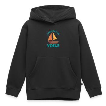 Bateau à voile 1 - Sweat Premium à capuche enfant bio - noir - Devant - AI Model Kid Male (0cm)