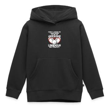 Lineman Joueur de football Offensive Défense - Sweat Premium à capuche enfant bio - noir - Devant - AI Model Kid Male (0cm)