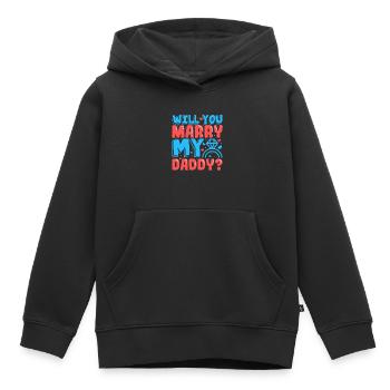 Voulez-vous épouser mon papa - Sweat Premium à capuche enfant bio - noir - Devant - AI Model Kid Male (0cm)