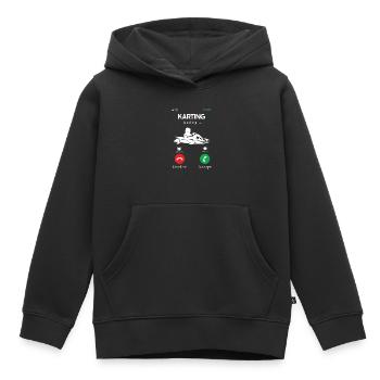 Faire du karting - Sweat Premium à capuche enfant bio - noir - Devant - AI Model Kid Male (0cm)
