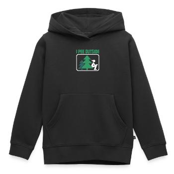 Je fais dehors j’adore dehors - Sweat Premium à capuche enfant bio - noir - Devant - AI Model Kid Male (0cm)
