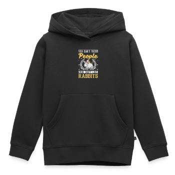 Lapin lapin lapin lapin - Sweat Premium à capuche enfant bio - noir - Devant - AI Model Kid Male (0cm)