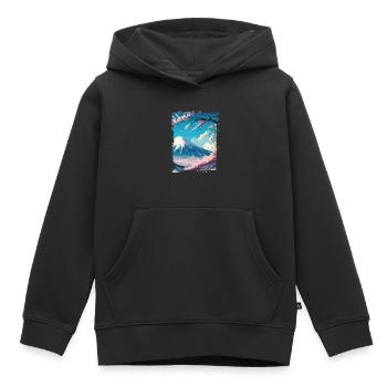 Japan Fuji Kirschblüten Kirschbaum Natur - Kinder Premium Organic Hoodie - Schwarz - Vorne - AI Model Kid Male (0cm)