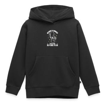 Plombier sans plombiers Outil Tuyau Route Plombier - Sweat Premium à capuche enfant bio - noir - Devant - AI Model Kid Male (0cm)