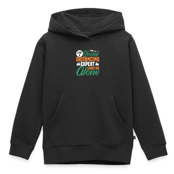 Je suis un expert social - Sweat Premium à capuche enfant bio - noir - Devant - AI Model Kid Male (0cm)