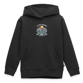 Ménage - Sweat Premium à capuche enfant bio - noir - Devant - AI Model Kid Male (0cm)