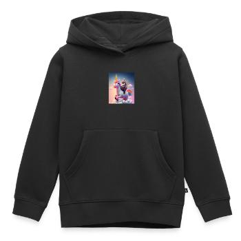 Cute Rainbow Unicorn Otter Riding A Unicorn - Kinder Premium Organic Hoodie - Schwarz - Vorne - AI Model Kid Male (0cm)