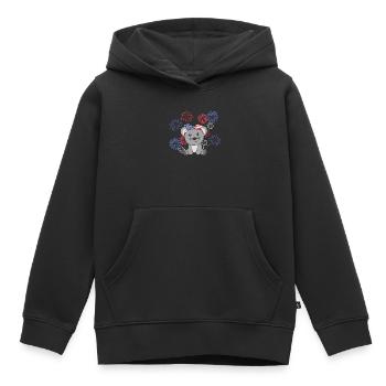 4 juillet American Mouse for Kids USA Mouse - Sweat Premium à capuche enfant bio - noir - Devant - AI Model Kid Male (0cm)