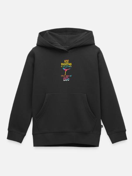 Eislaufen - Kinder Premium Organic Hoodie - Schwarz