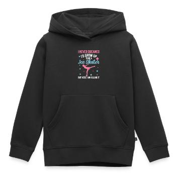 Patinage - Sweat Premium à capuche enfant bio - noir - Devant - AI Model Kid Male (0cm)