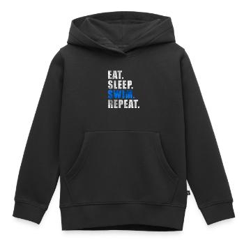EAT SLEEP SWIM REPEAT Swimming Lifeguard Schwimmer - Kinder Premium Organic Hoodie - Schwarz - Vorne - AI Model Kid Male (0cm)