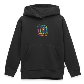 Trombone - Sweat Premium à capuche enfant bio - noir - Devant - AI Model Kid Male (0cm)