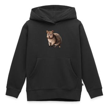 Quokka - le mignon marsupial - Sweat Premium à capuche enfant bio - noir - Devant - AI Model Kid Male (0cm)