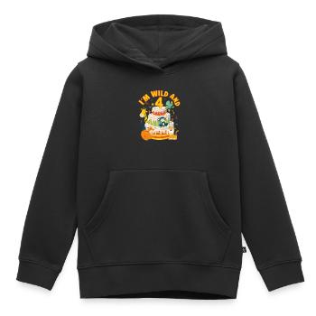 At Wild And 4 Year-Old Bday Party Gift For Kids - Kids Premium Organic Hoodie - black - Front - AI Model Kid Male (0cm)
