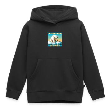 The Future is melting - Kids Premium Organic Hoodie - black - Front - AI Model Kid Male (0cm)