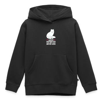 Amoureux du renard arctique - Sweat Premium à capuche enfant bio - noir - Devant - AI Model Kid Male (0cm)