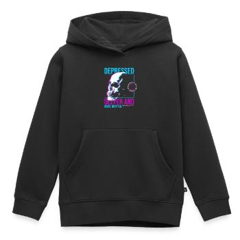 Depressed Streetwear - Kinder Premium Organic Hoodie - Schwarz - Vorne - AI Model Kid Male (0cm)