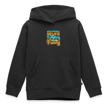 Dormir dormir tard Dire - Sweat Premium à capuche enfant bio - noir - Devant - AI Model Kid Male (0cm)