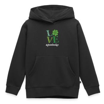 Amour Grand-mère vie Oma Saint-Patrick Oma - Sweat Premium à capuche enfant bio - noir - Devant - AI Model Kid Male (0cm)