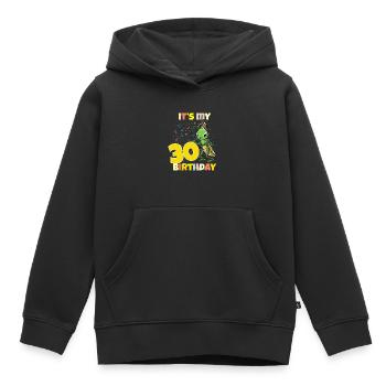 C’est ma sauterelle de 30 ans - Sweat Premium à capuche enfant bio - noir - Devant - AI Model Kid Male (0cm)