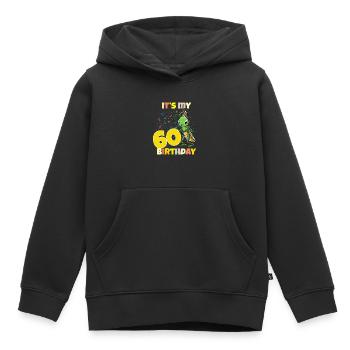 C’est ma sauterelle de 60 ans - Sweat Premium à capuche enfant bio - noir - Devant - AI Model Kid Male (0cm)